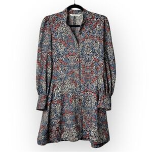 Zara Floral Long Sleeve Dress XS